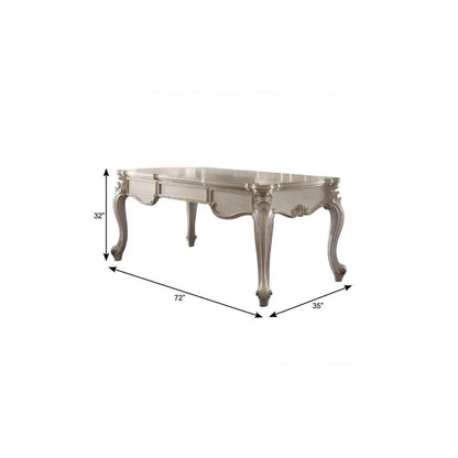 72" White Wood Executive Desk With Three Drawers