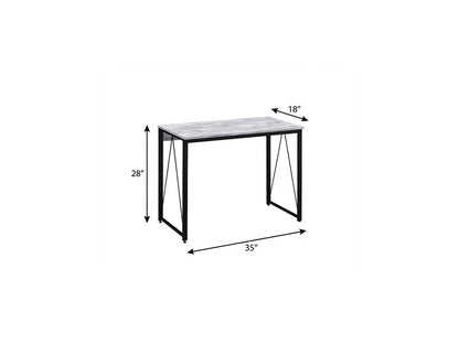 35" Antiqued White and Black Writing Desk