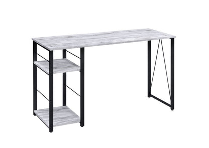 47" Antiqued White and Black Writing Desk