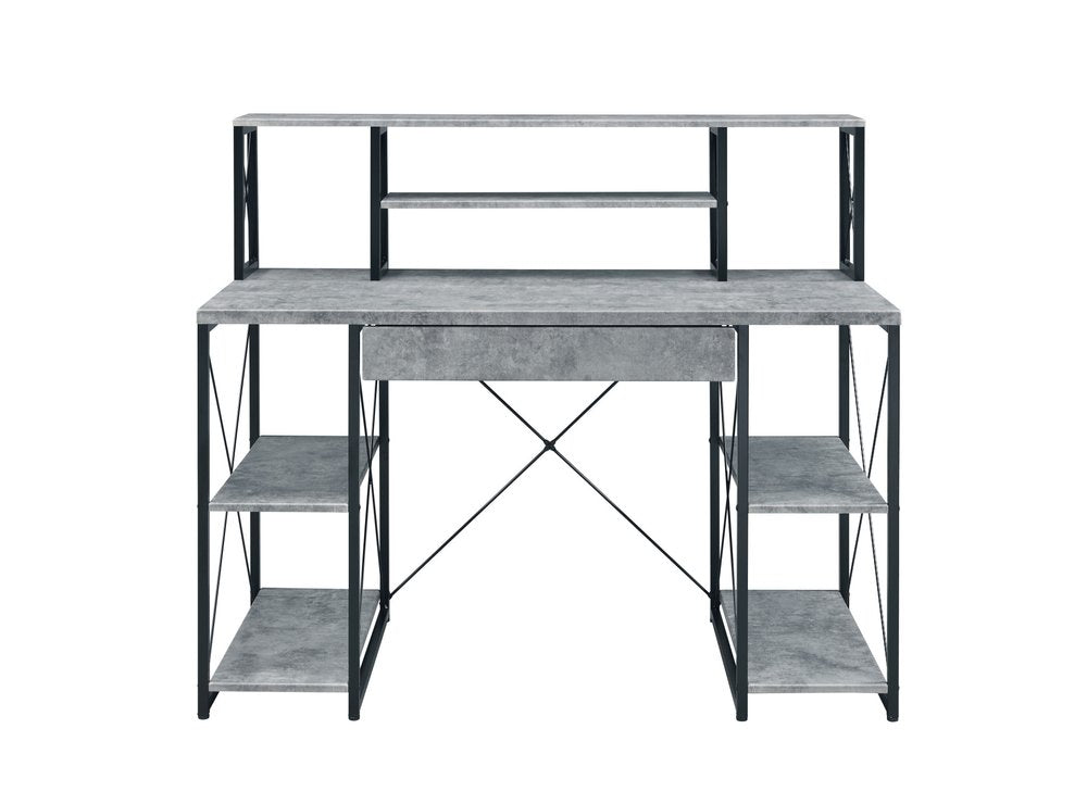 47" Gray and Black Computer Desk