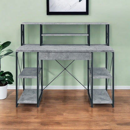 47" Gray and Black Computer Desk