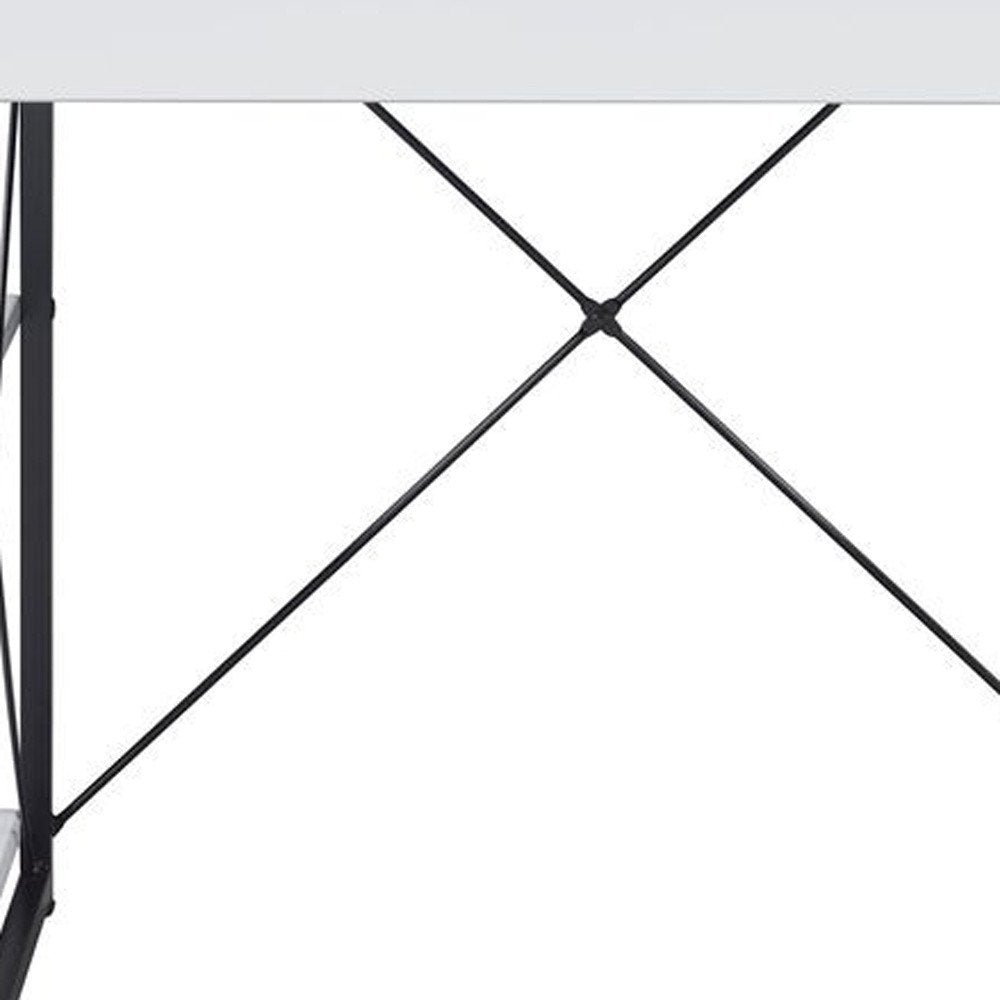 47" White and Black Computer Desk