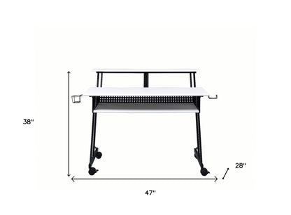 47" White and Black Computer Desk