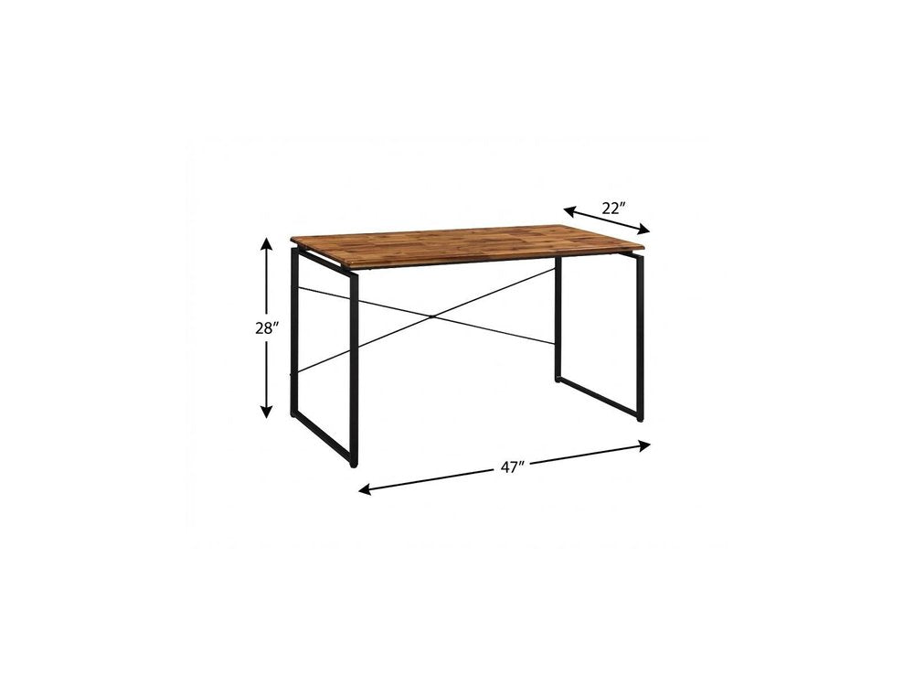 47" Brown and Black Writing Desk