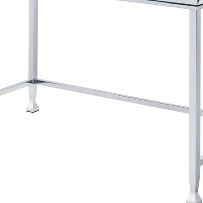 42" Clear and Silver Mirrored Writing Desk