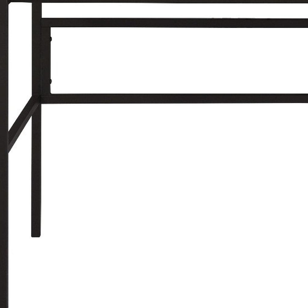 42" White and Black Writing Desk