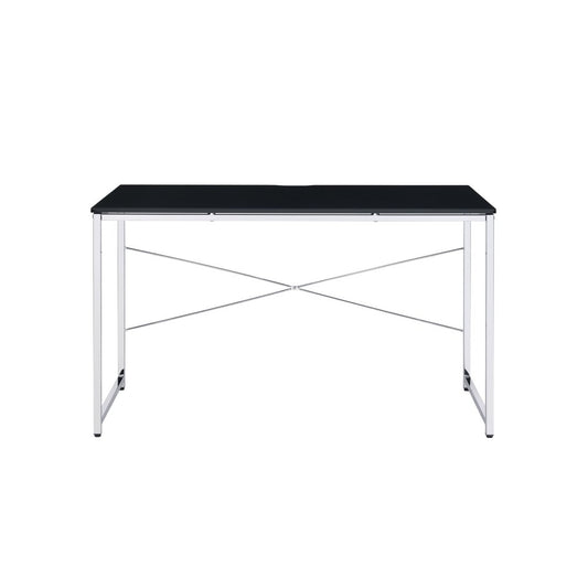 47" Black and Silver Writing Desk