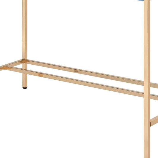 42" Navy Blue and Gold Writing Desk