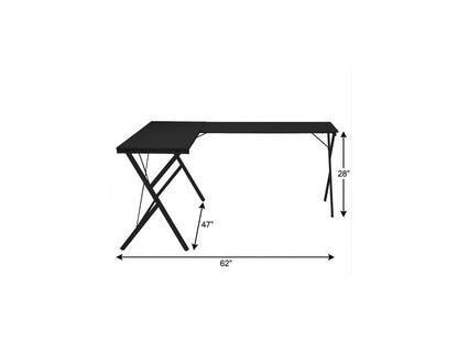 62" Black L Shape Computer Desk