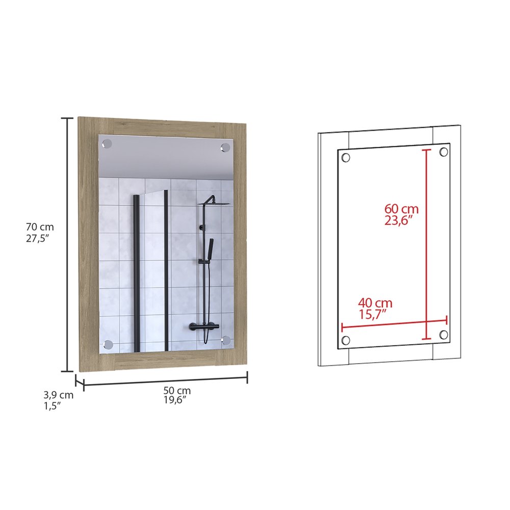 28" Wood Framed Bathroom Vanity Mirror