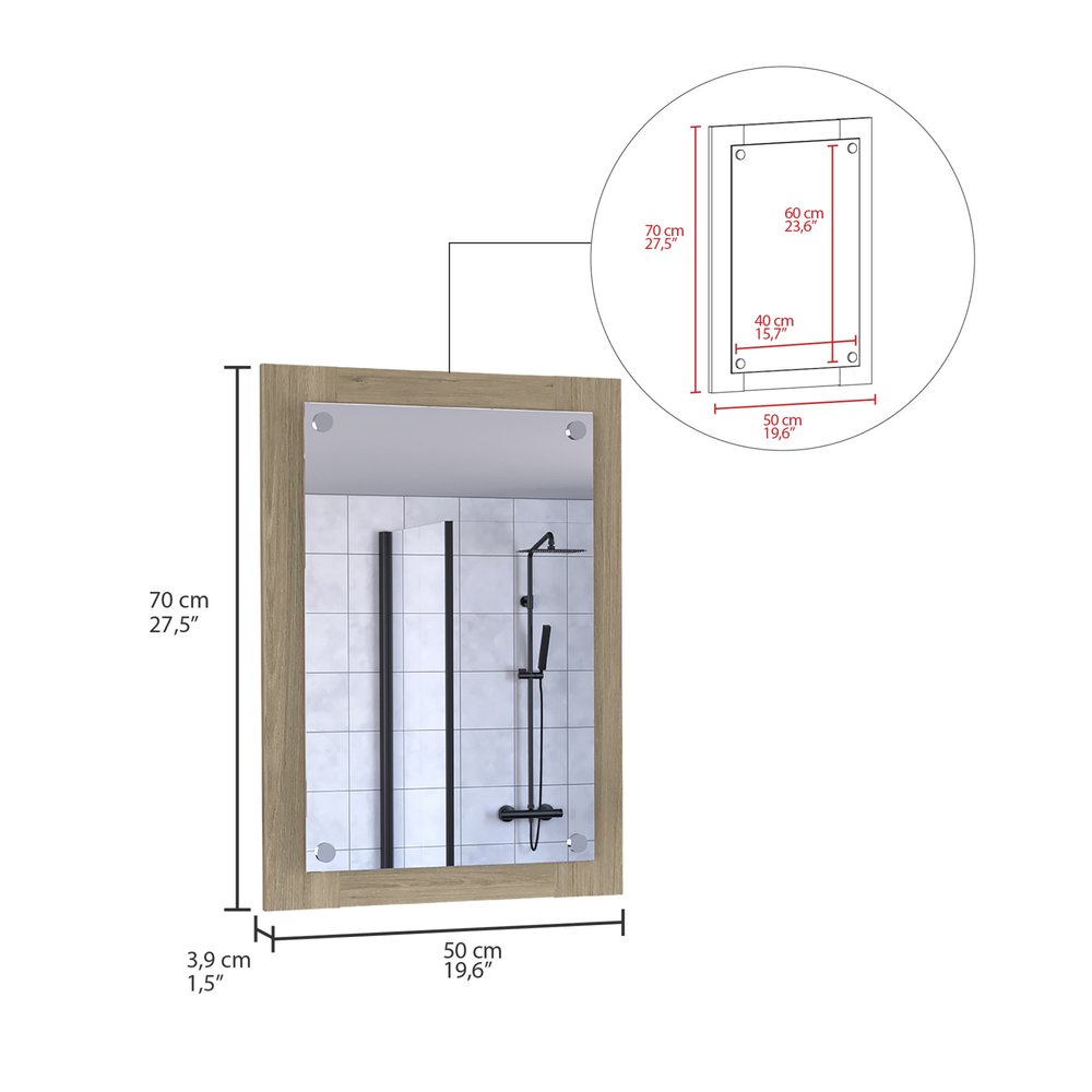 28" Wood Framed Bathroom Vanity Mirror