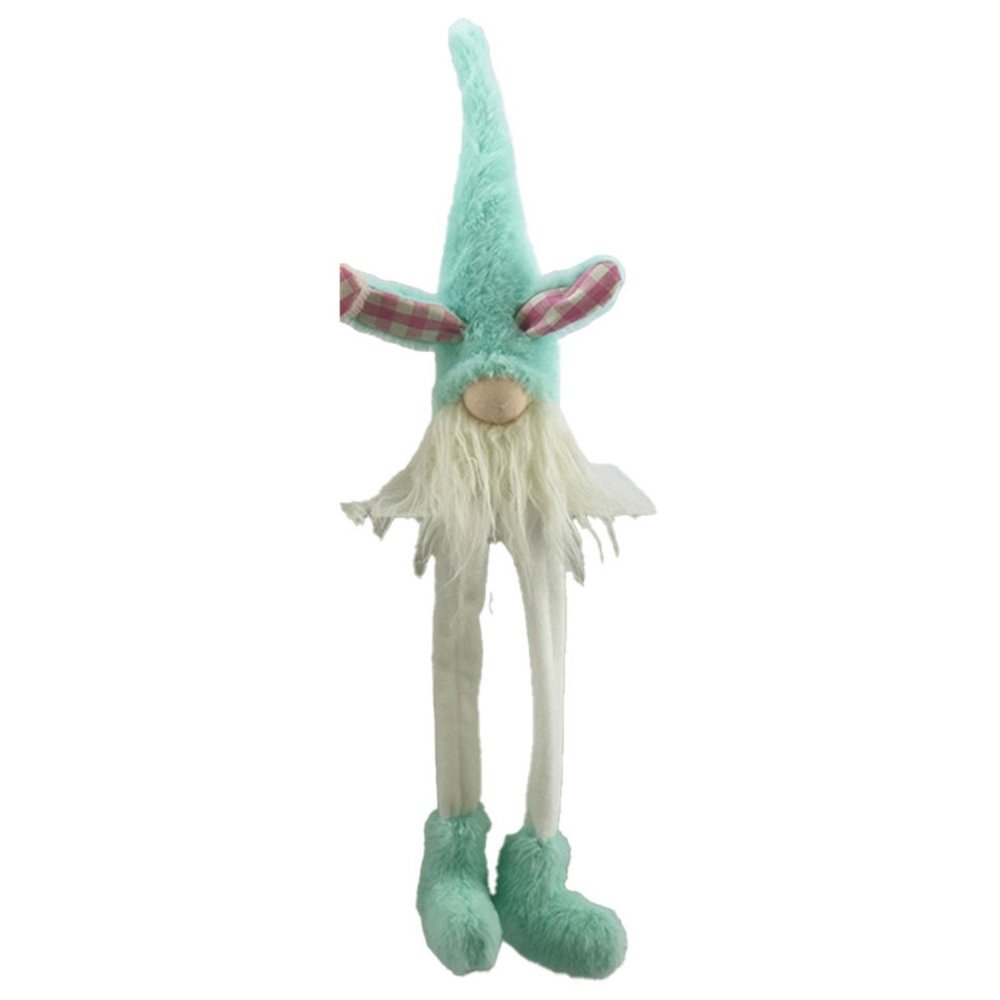 23" Blue and White Fabric Standing Gnome Tabletop Sculpture