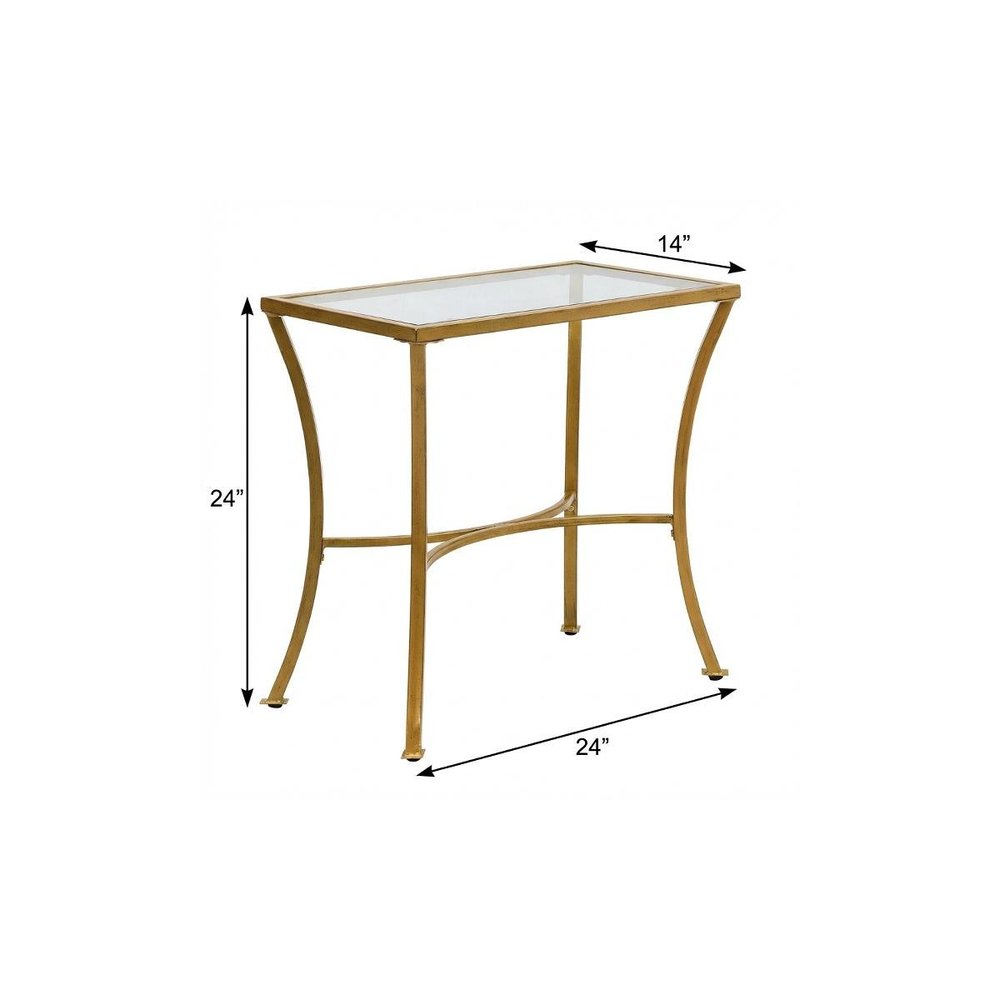 24" Antique Nickel Metal Round End Table