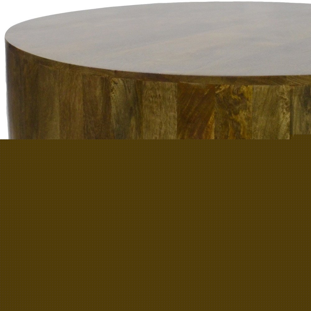 42" Brown Solid Wood Round Coffee Table