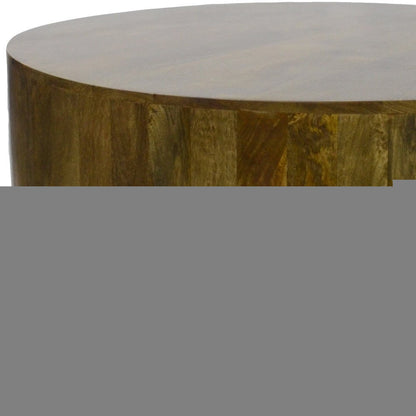 42" Brown Solid Wood Round Coffee Table