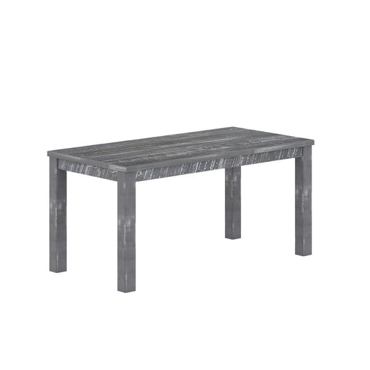 63" White Solid Wood Dining Table