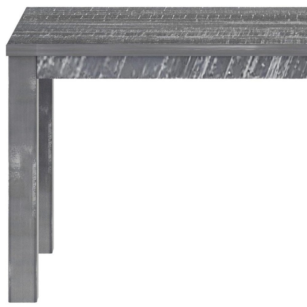 35" Gray Solid Wood Dining Table