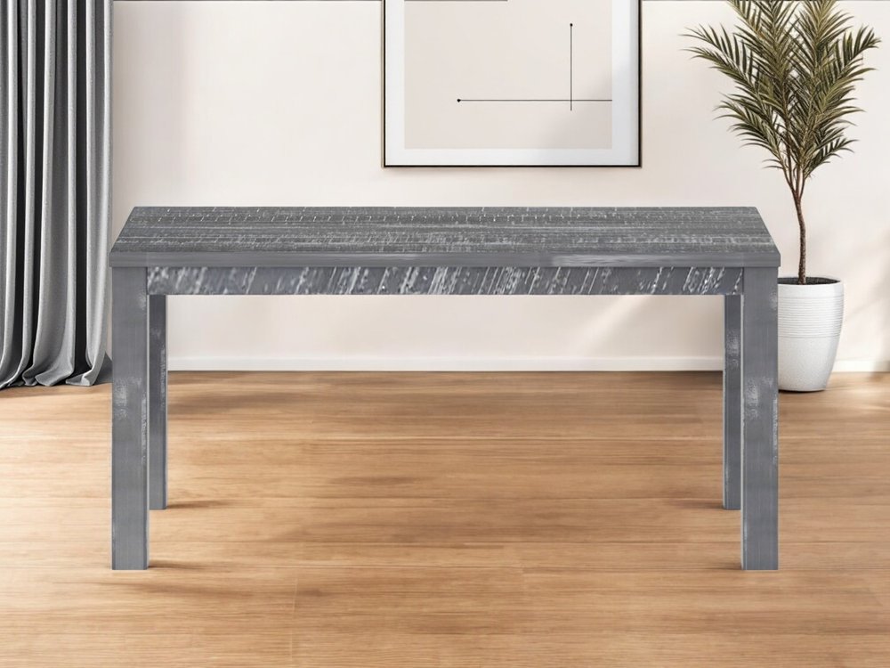 63" Gray Solid Wood Dining Table