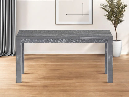 63" Gray Solid Wood Dining Table