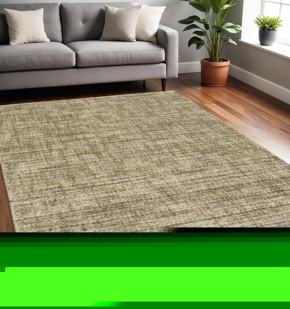 5' X 8' Beige Brown Tan And Blue Green Abstract Power Loom Stain Resistant Area Rug