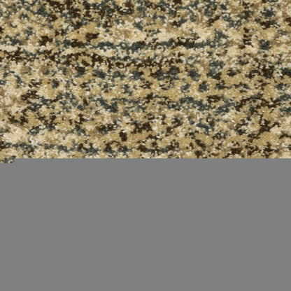 5' X 8' Beige Brown Tan And Blue Green Abstract Power Loom Stain Resistant Area Rug