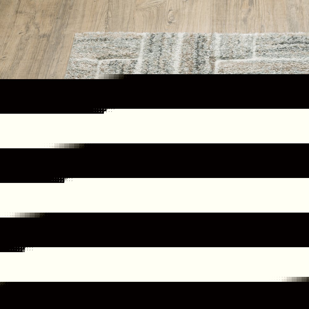8' X 11' Ivory And Beige Geometric Area Rug