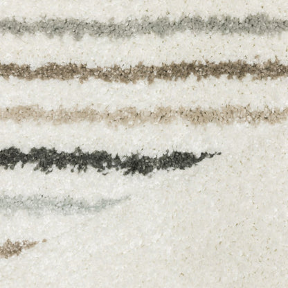 8' X 11' Beige Black And Green Geometric Area Rug