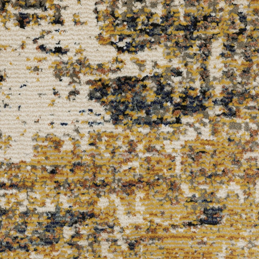 8' X 11' Gold And Beige Abstract Area Rug