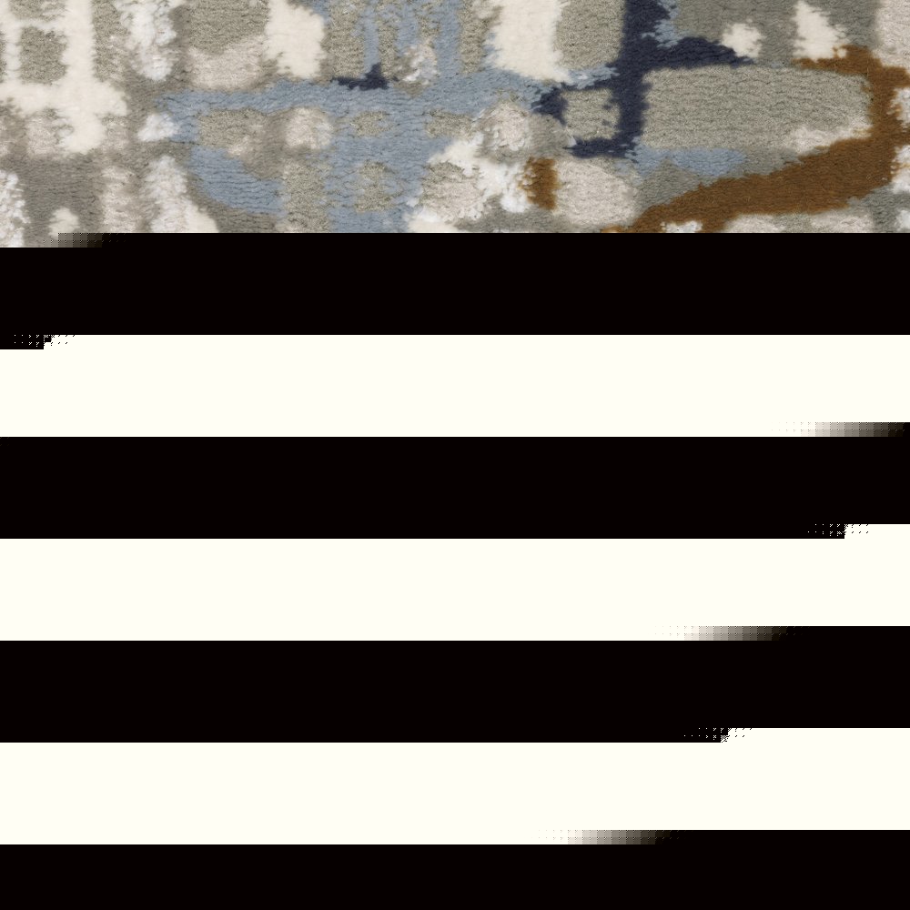 3' X 5' Blue Ivory Grey Brown Beige And Light Blue Abstract Power Loom Stain Resistant Area Rug