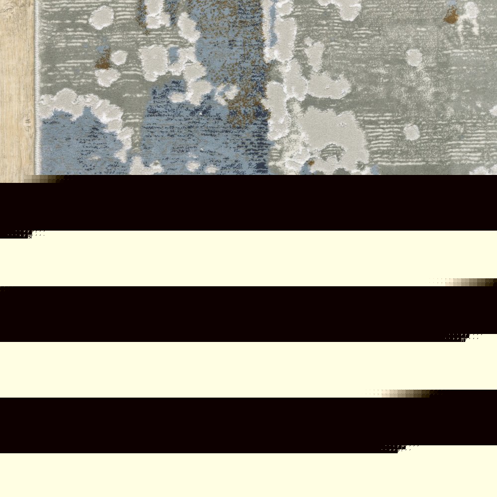 3' X 5' Grey Blue Navy Ivory And Brown Abstract Power Loom Stain Resistant Area Rug