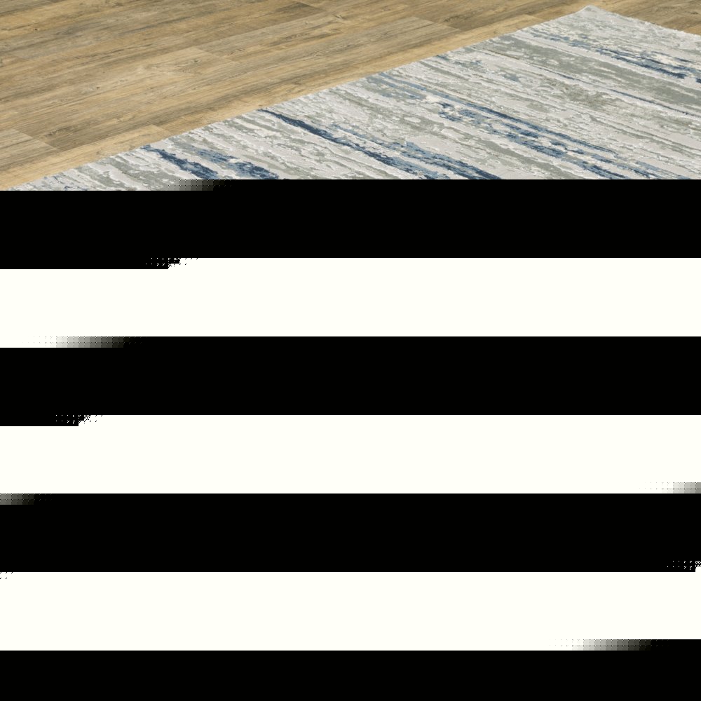 10' X 13' Blue Ivory Grey Light Blue And Brown Abstract Power Loom Stain Resistant Area Rug