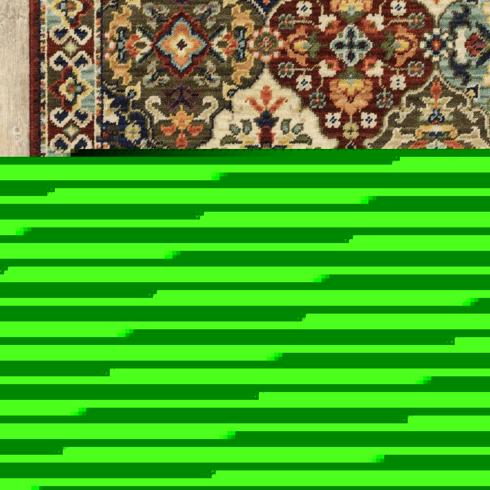 8' X 11' Red Rust Navy Light Blue Brown Orange Ivory And Gold Oriental Power Loom Stain Resistant Area Rug With Fringe