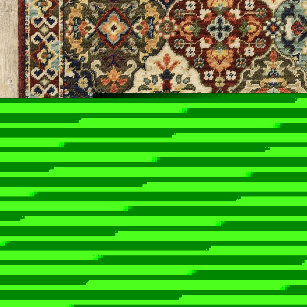 8' X 11' Red Rust Navy Light Blue Brown Orange Ivory And Gold Oriental Power Loom Stain Resistant Area Rug With Fringe