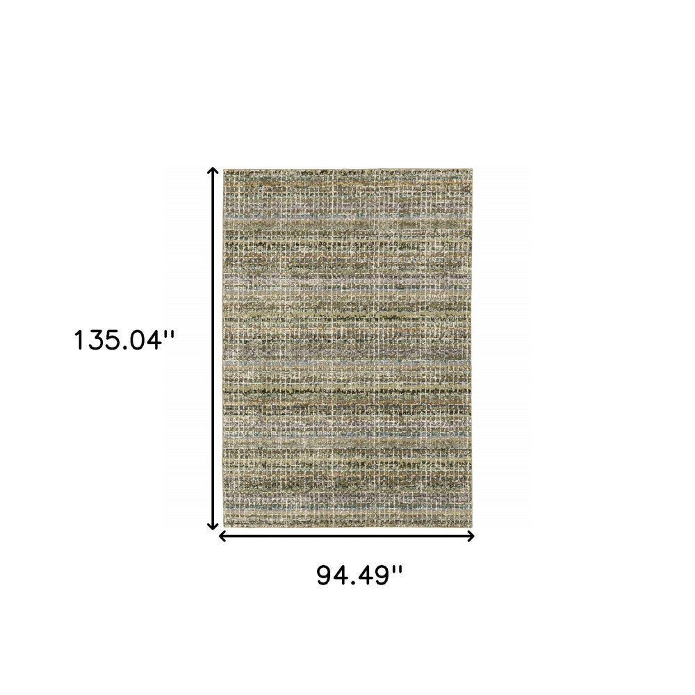 8' X 11' Gray and Ivory Abstract Power Loom Area Rug
