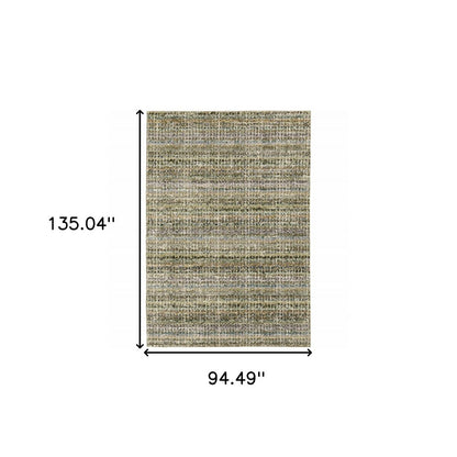 8' X 11' Gray and Ivory Abstract Power Loom Area Rug