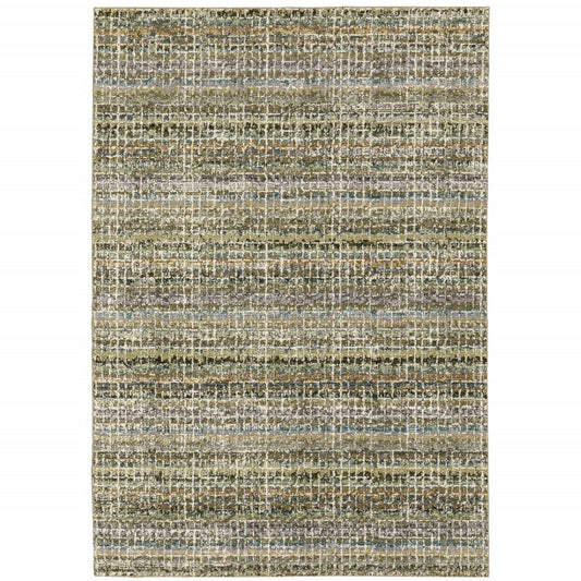 8' X 11' Gray and Ivory Abstract Power Loom Area Rug