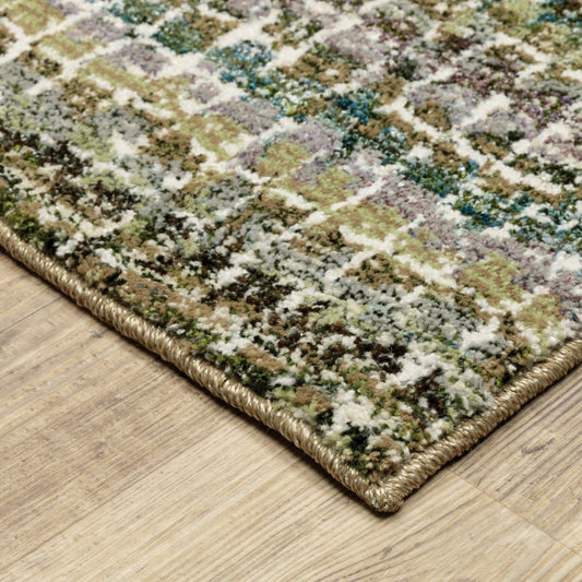 8' X 11' Gray and Ivory Abstract Power Loom Area Rug