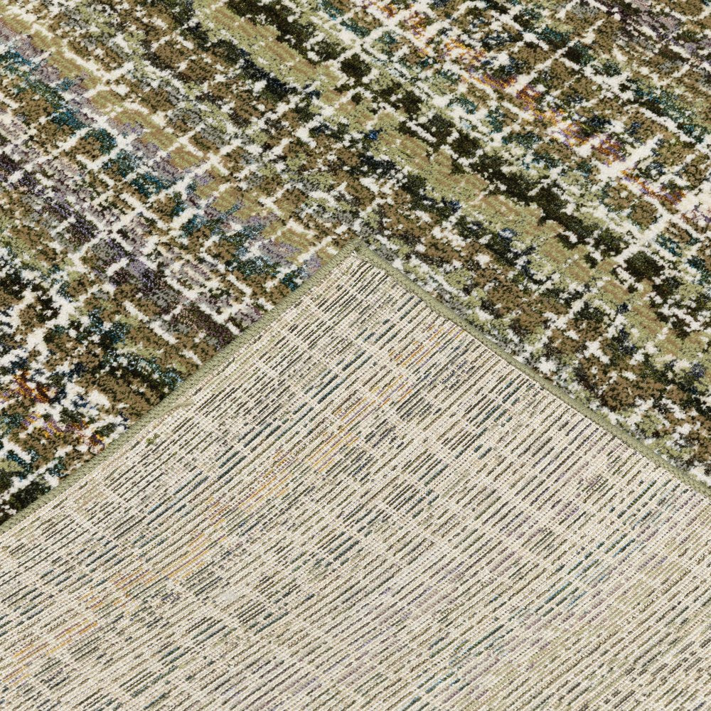 8' X 11' Gray and Ivory Abstract Power Loom Area Rug