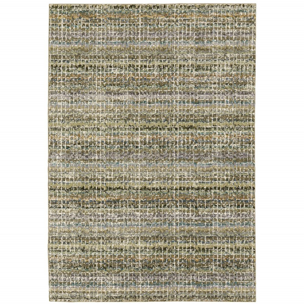 8' X 11' Gray and Ivory Abstract Power Loom Area Rug