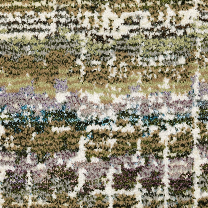 9' X 12' Gray and Ivory Abstract Power Loom Area Rug