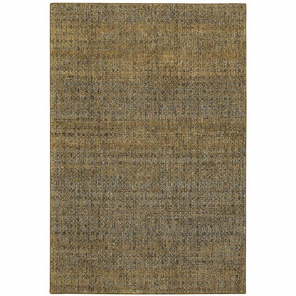 3' X 5' Green Geometric Power Loom Area Rug