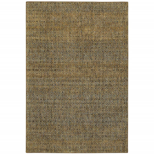 9' X 12' Green Geometric Power Loom Area Rug