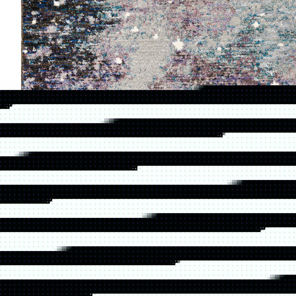 8' Purple And Ivory Abstract Runner Rug