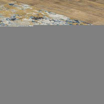 9' X 12' Gray and Ivory Abstract Power Loom Area Rug