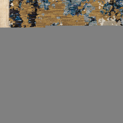 9' X 12' Gray and Ivory Abstract Power Loom Area Rug