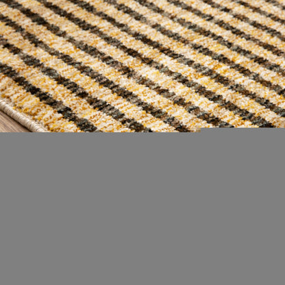 8' X 11' Blue and Beige Geometric Power Loom Area Rug