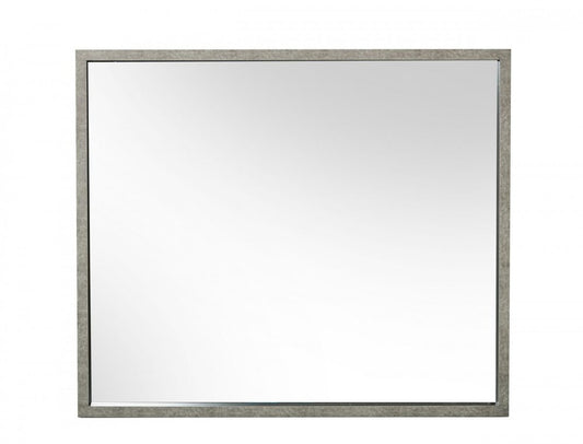 34" Gray Faux Concrete Framed Accent Mirror