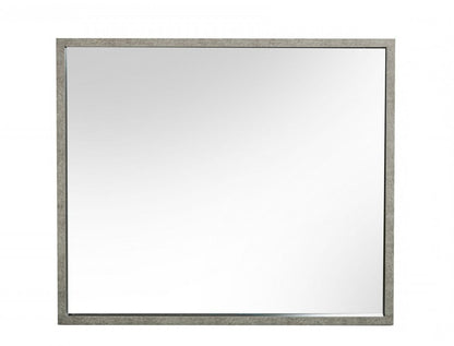 34" Gray Faux Concrete Framed Accent Mirror