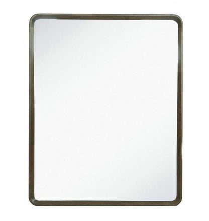 39" Dark Brown Solid Wood Framed Accent Mirror