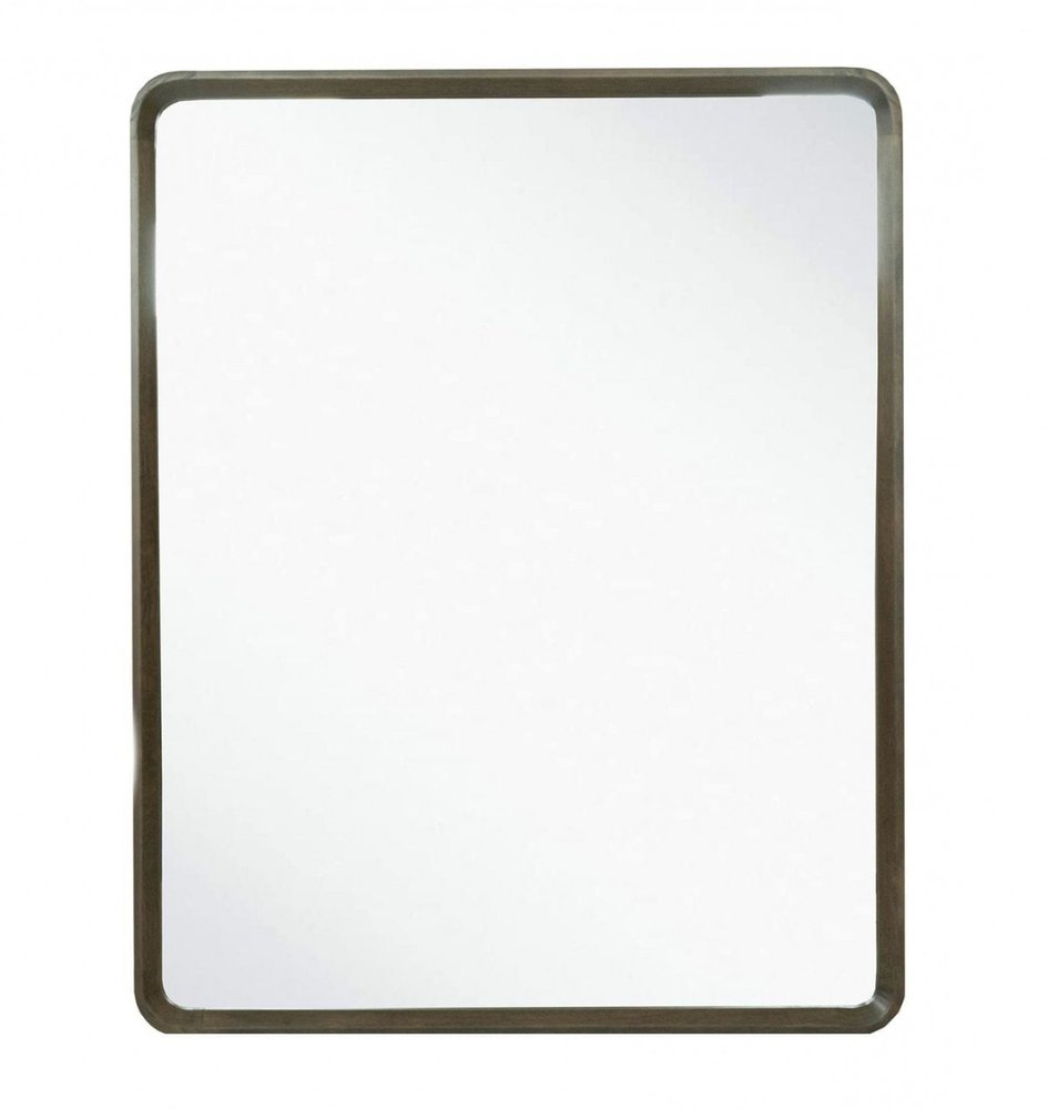 39" Dark Brown Solid Wood Framed Accent Mirror